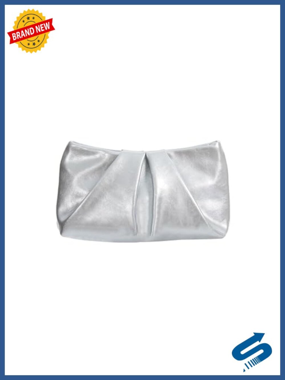 Pleated Clutch Purse for Women Formal Evening Bag Faux Leather